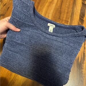 L.L. Bean Indigo Textured Pullover